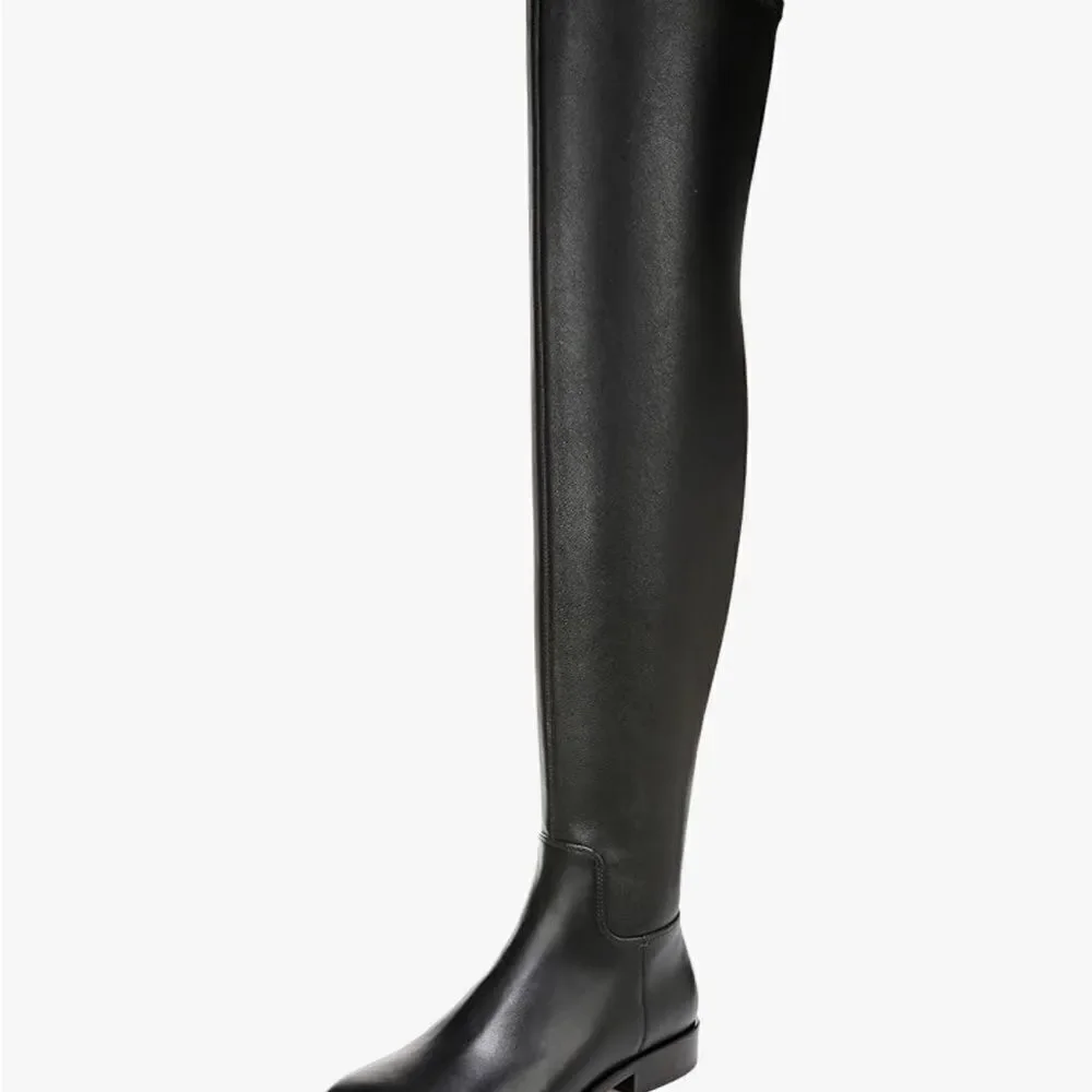 Black Over-the-Knee Leather Boots